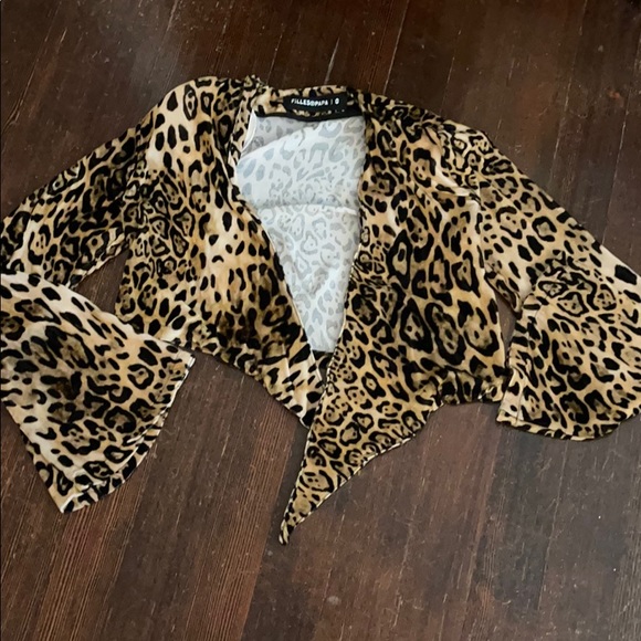 Filles A Papa Velvet Leopard Tie Top - Picture 3 of 4